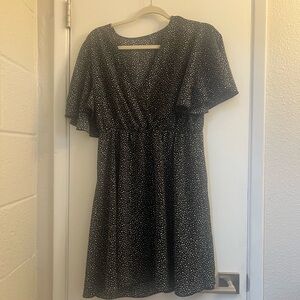 Elegant Black and White Polka Dot Dress